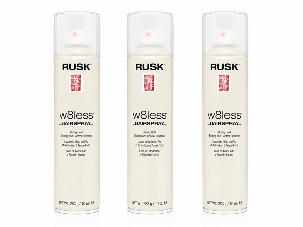 3x RUSK W8less Strong Hold Hairspray 10 oz 283g Shaping & Control Spray